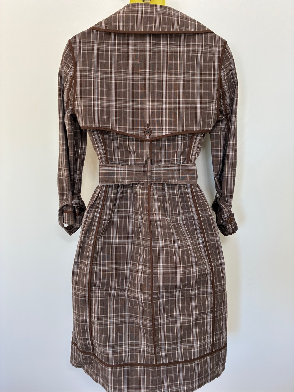 BCBGMaxAzria Trench Coat"Adele" Plaid Coat Excellent Vintage Condition XS - Picture 6 of 8